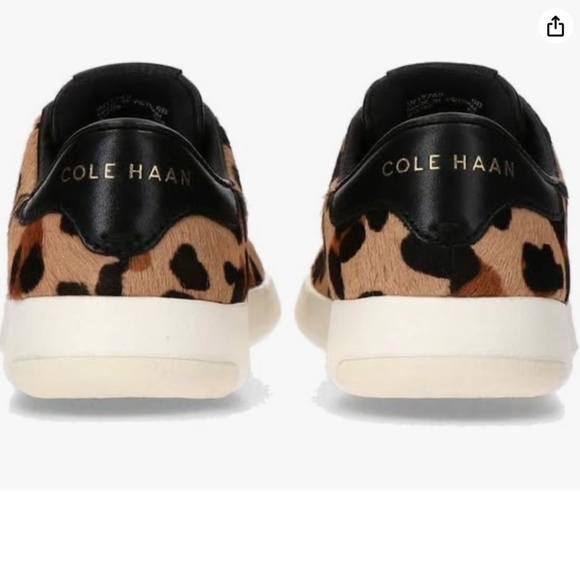 Cole Haan GrandPro tennis sneaker Lace Up Low-Top Leopard Cheetah Animal Print 8 - Picture 5 of 16
